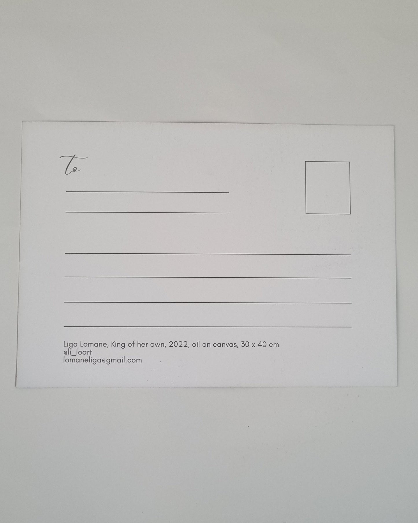 A5 Postcard 'King of her Own'